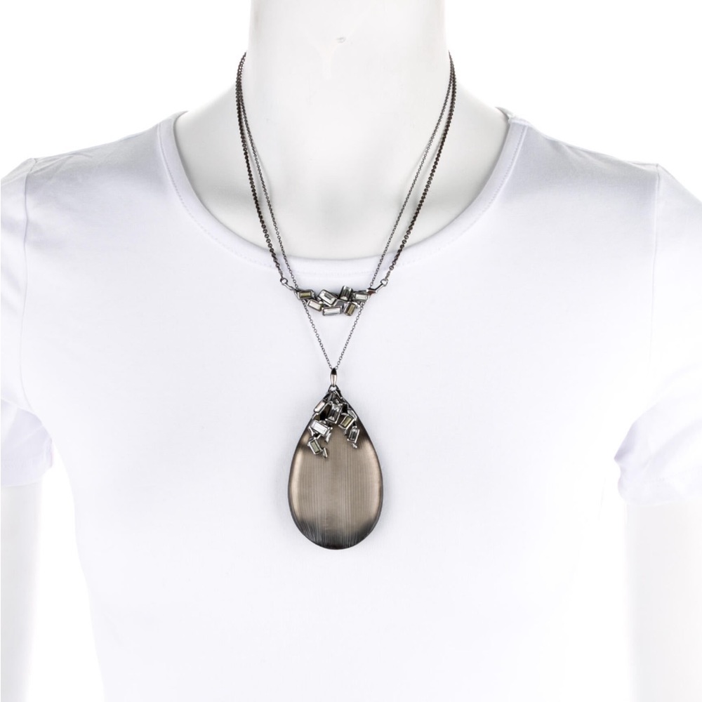Alexis Bittar Lucite & Crystal Double Strand Necklace